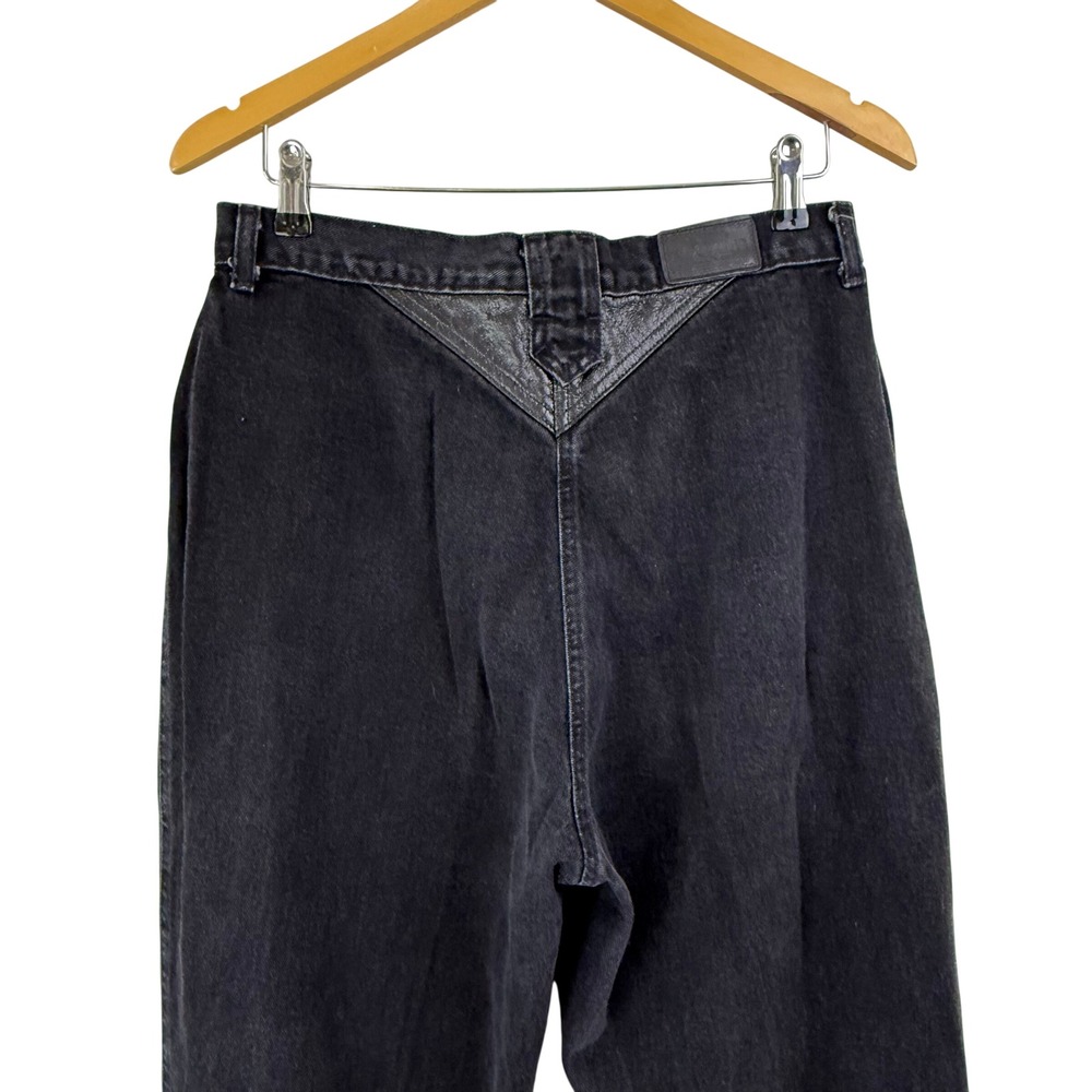 VTG 90s Rockies High Waist Jeans Mom BAREBACK WESTERN‎ 15/16 LONG USA LEATHER